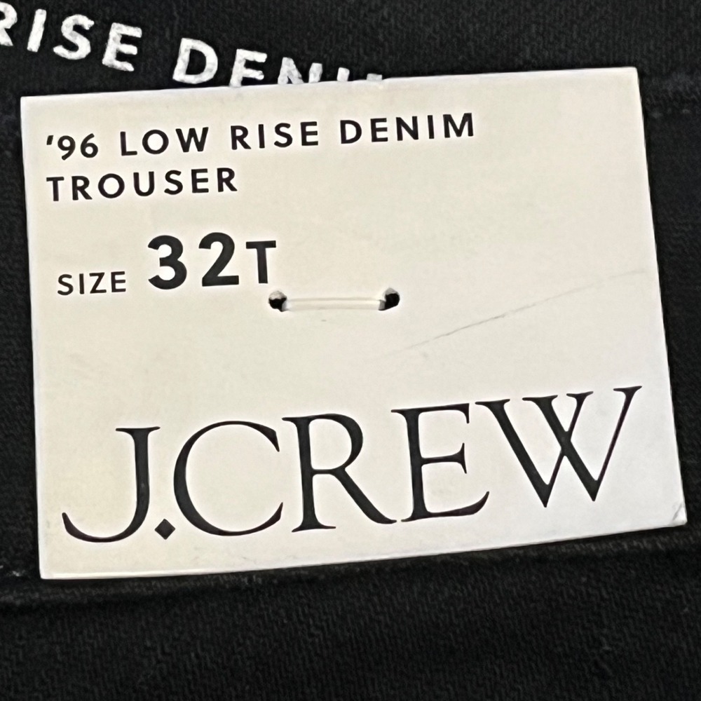 NWT J Crew 96 Low Rise Denim Trouser Jeans Womens 32T Black Wide Leg - Picture 5 of 9